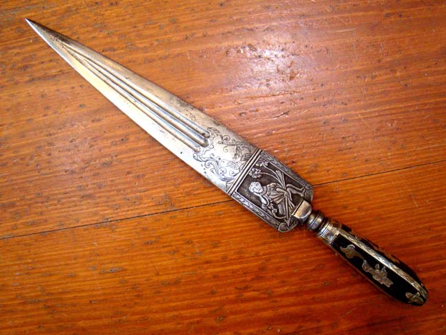 A fabulous late 17th or early 18th century silver mounted Italian dagger